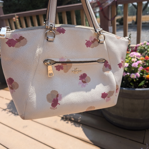 Coach Prarie Satchel Crossbody Bag Leather Floral Print Handbag - Picture 14 of 15